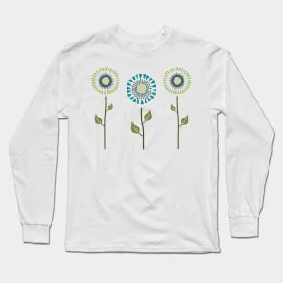 Midcentury Flowers Long Sleeve T-Shirt